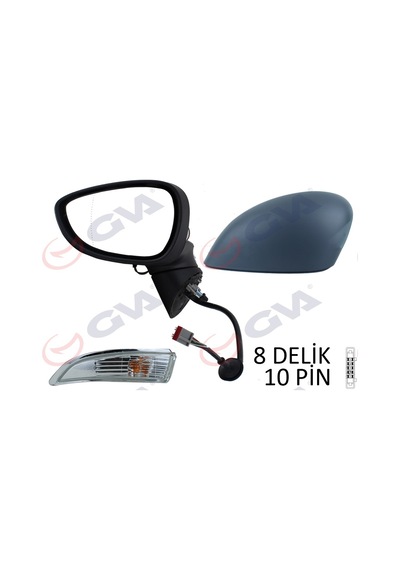 Gva 1037230-99 Dış Dikiz Aynası Sol Fiesta 2013 Ve Sonrası Elektrikli Isıtmalı Katlanır Astarlı 8 Delik-10 Pin 10 Fiş Vm-6326nebal 1531440 C1bb 17683 Ga