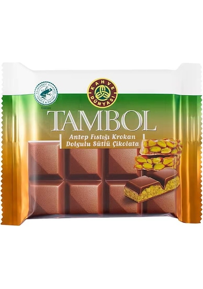 Kahve Dünyası Tambol Antep Fıstığı Krokan Dolgulu Sütlü Çikolata 100 Gr X 2 Adet