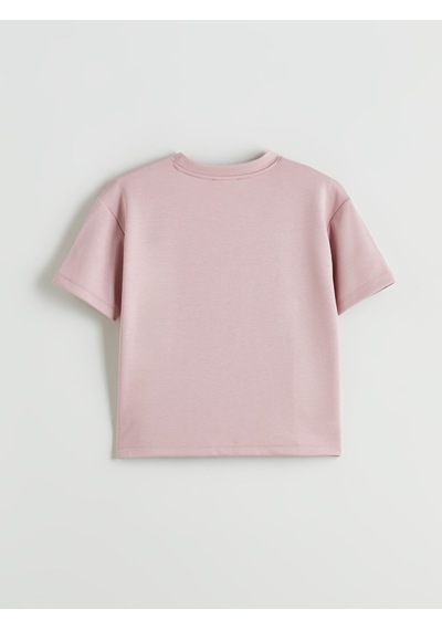Lcw Comfort Pembe Baskılı Soft Touch Kadın Tişört