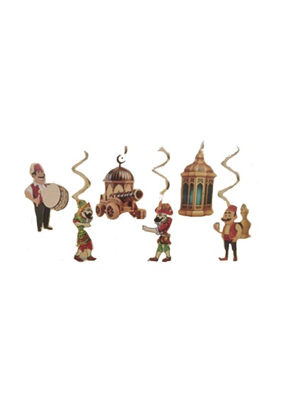 Ramazan Asmalı Sarkıt Süs 6'lı Hacivat Karagöz Tavan Duvar Dekoru