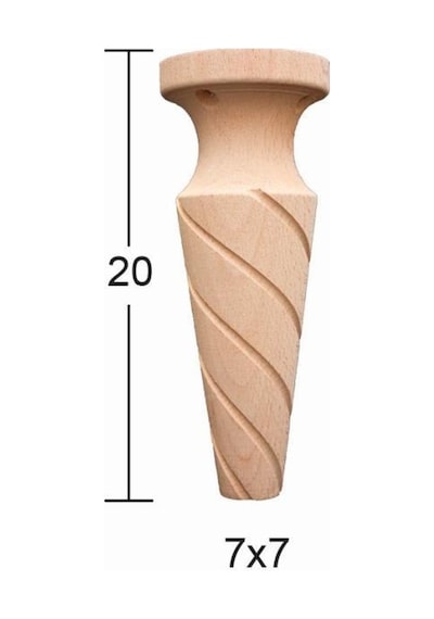 Gürgen Çizgili Ayak 20Cm Doğal Ağaç Ft-02