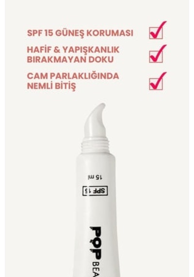 Pop Beauty Dudak Nemlendirici Lip Gloss SPF15 Pembe