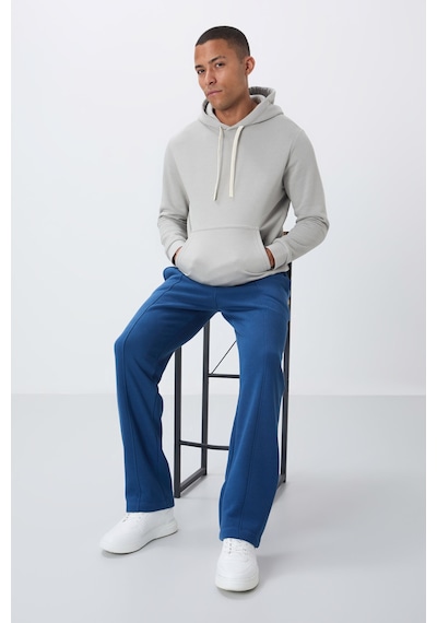 Tommy Life Parlament Pamuklu Kalın İçi Tüylü Yumuşak Dokulu Oversize Nakışlı Erkek Eşofman Altı -82146 Parlament