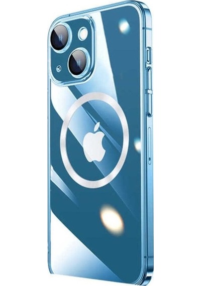 Apple Uyumlu iPhone 14 Plus Kılıf Wireless Şarj Özellikli Sert Pc Zore Riksos M-safe Kapak Renksiz