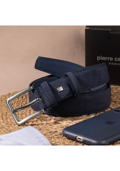 Pierre Cardin Suet Deri Erkek Kemer En 3,5 Cm Pc-1009 Lacivert - Suet