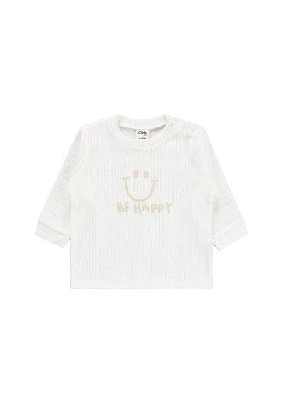 Civil Baby Gülen Yüz Baskılı 6-18 Ay Pijama Takımı - Ekru