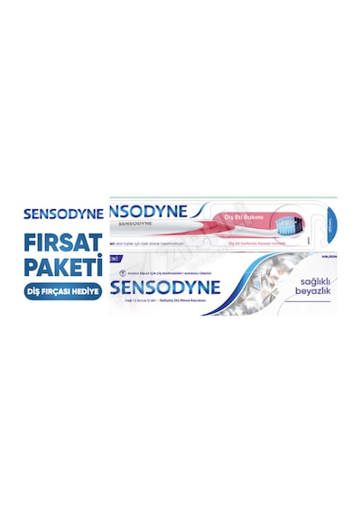 2 Adet Sensodyne Sağlıklı Beyazlık Diş Macunu 75 Ml + Diş Fırçası