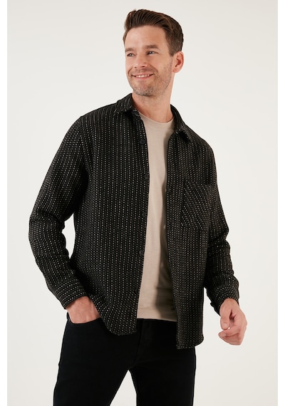 Buratti Desenli Cepli Regular Fit Uzun Kollu Kışlık Erkek Gömlek Cf24W127187 Siyah-Haki Buratti Desenli Cepli Regular Fit Uzun Kollu Kışlık Erkek Gömlek Cf24W127187 Siyah-Haki