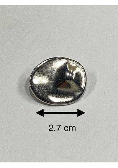 Trençkot Kaban Düğmesi Takımı Elips Model / Gümüş 6 Lı Set 2,7 Cm
