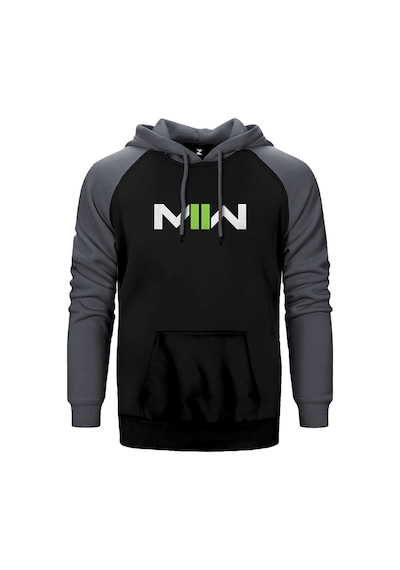 Call Of Modern Warfare Iı Logo Gri Renk Reglan Kol Kapşonlu Sweatshirt Gri