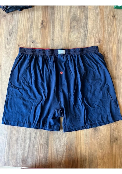 Jiber %100 Pamuk Düğme Detaylı Erkek Havlu Bel Boxer Battal 3'lü Paket Çok Renkli