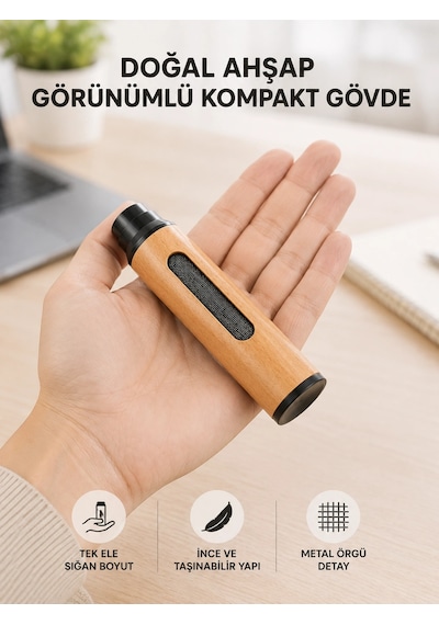 Mini Taşınabilir Küllük 3 Farklı Uç Seçenekli Ahşap Görünümlü Pratik Kullanım