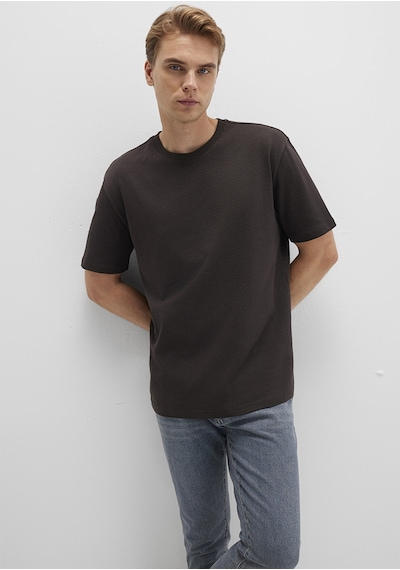 Mavi - Bisiklet Yaka Kahverengi Basic Tişört 0611596-70219 Kahverengi