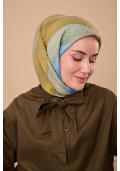 Silk Home Olinda İpek Eşarp 47005-21 Küf Yeşili, Asit, Bebe Mavi, Yağ Yeşili, Çağla