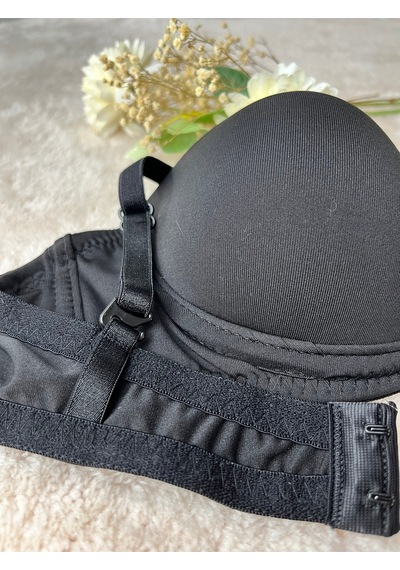Mistirik Lenola Model Push Up Etkili Destekli Premium Balenli Sarkma Önleyici Büstiyer Siyah Renk Siyah
