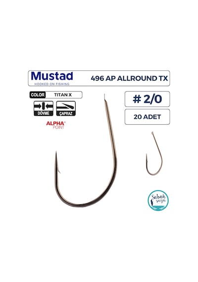Mustad 496 Ap Allround Olta İğnesi Tx 2/0 20 Adet