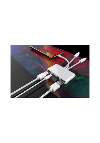 Ally 3 İn1 Apple Uyumlu iPhone+usb C+ Usb A Kamera Okuyucu Kart Okuyucu- 5775 - Karbul8160-3464