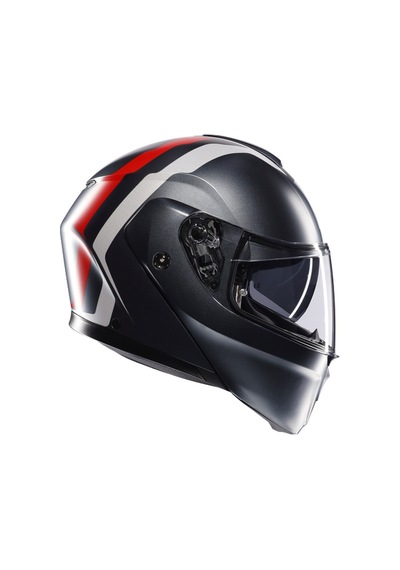 Agv Kask/streetmodular Resı Matt Grey Sılver Red Çok Renkli