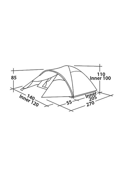 Easy Camp Quasar 200 Rustic, Yeşil Blackroom 2 Kişilik Çadır Acı Kahverengi