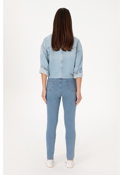U.S. Polo Assn. Kadın Açık Mavi Skinny High Waist Fit Jean Pantolon 50297532-DN0013