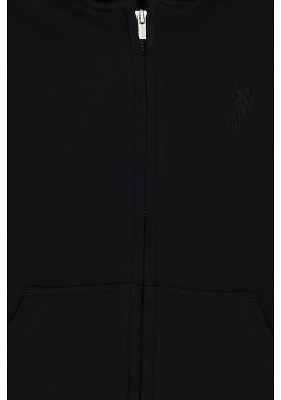 U.S. Polo Assn. Erkek Çocuk Siyah Basic Fermuarlı Sweatshirt 50289144-VR046