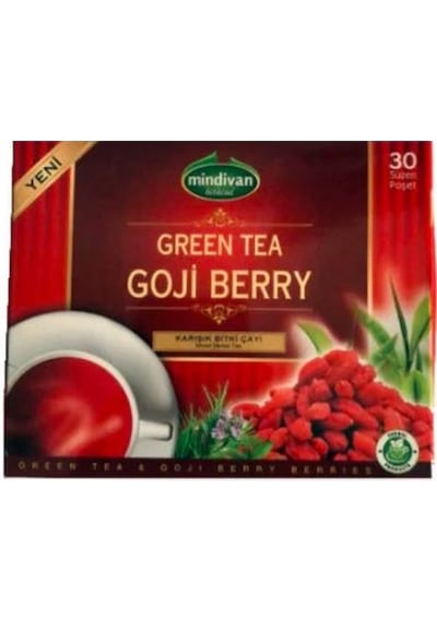 Mindivan Yeşil Çay Goji Berry Karışık Bitki Süzen Poşet Çay 30 x 1.5 G