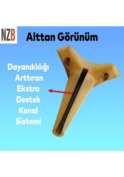 Mobilya Kanepe Puf Koltuk Ayağı Baza Ayak Açık Kahverengi 15 CM