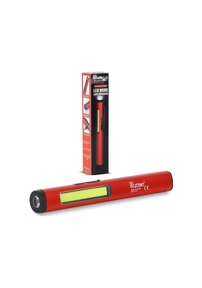 Şarjlı Mıknatıslı Çalışma Lambası Cep Feneri Wt-307-s Açık Kırmızı