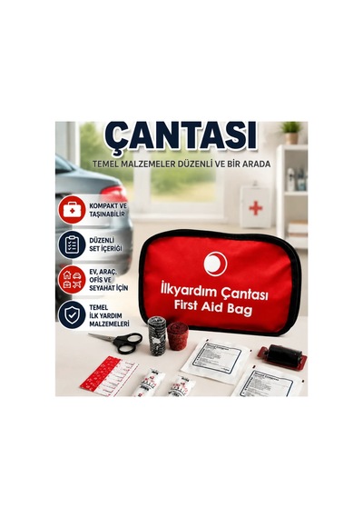 Kompakt İlk Yardım Çantası Araç Ev Ofis Ve Seyahat İçin Taşınabilir Set