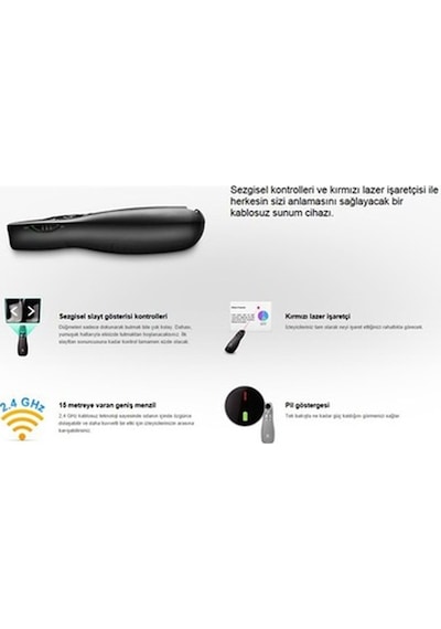 Logitech R400 Kablosuz Sunum Kumandası-Siyah