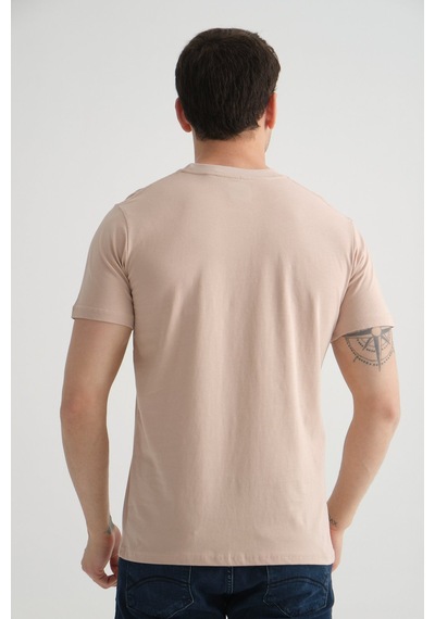 Shooter Sportwear Shooter Erkek Pamuklu Esnek T-shirt Standart Kalıp Minimal Logolu Taş