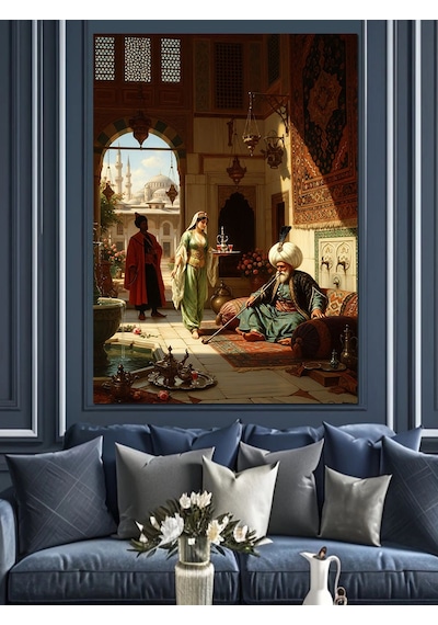 Ahşap Tablo Tarihi Saray İçi Sahnesi