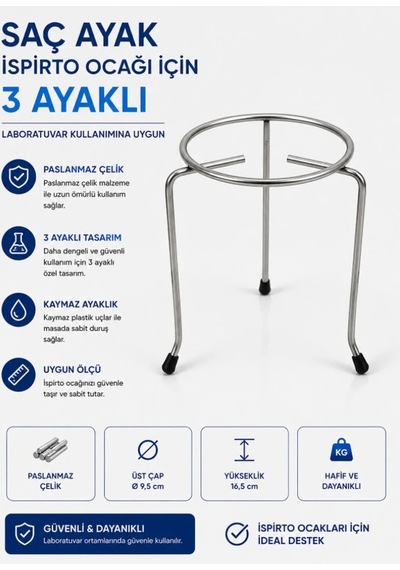 Saç Ayak İspirto Ocağı İçin 3 Ayaklı