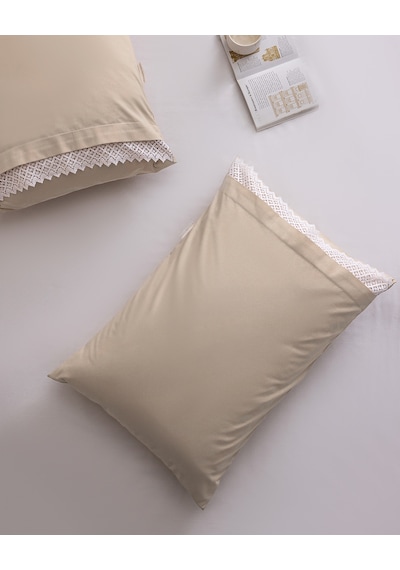 Madame Coco Ancienne Kopanakili %100 Pamuk 2'li Yastık Kılıfı - Bej 8684427304716 Çok Renkli