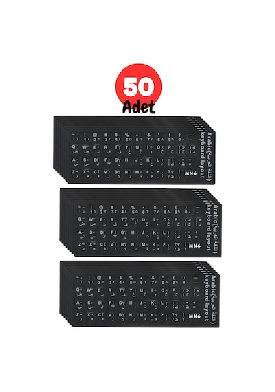 Mn6 Map01 Arapça Klavye Etiketi/silinmez-50 Adet/notebook-pc Uyumlu/arapça Klavye Sticker