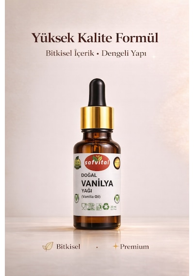 Safvital Vanilya Yağı 20 Ml Aromatik Bakım Yağı Cilt Saç Ve Aromaterapi İçin Kalıcı Hoş Koku