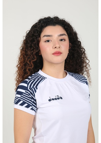 Diadora Bahia Kadın Tişört Beyaz Lacivert