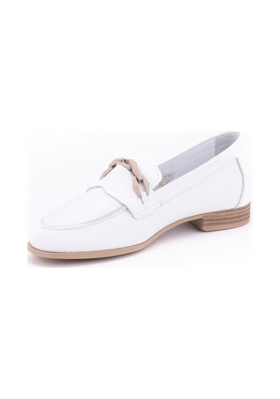 Mammamia D24ya-3215 Kadın Deri Loafer Ayakkabı D24YA-3215-R7263 Beyaz