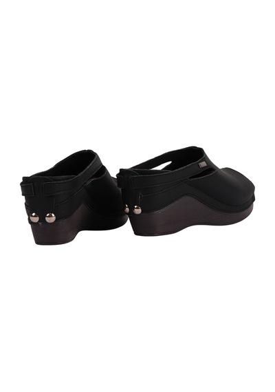 Napa Shoes Ortopedik Konforlu Dolgu Topuk Ayarlanabilir Açık Burun Terlik Napa-1001 Siyah