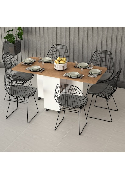Asra Trend KM-11 %100 MDF 155x70 cm Katlanır Akıllı Mutfak Masası Tekerlekli Servis Masası Beyaz Petra Asra Trend KM-11 %100 MDF 155x70 cm Katlanır Akıllı Mutfak Masası Tekerlekli Servis Masası Beyaz Petra