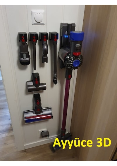 Ayyüce 3d Dyson V12 V12+ Uyumlu Duvar Askı Aparatı 1x Siyah