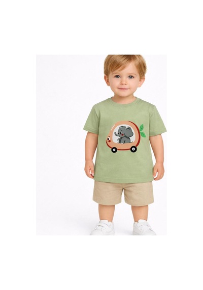 Yale Kids 1 4 Yaş Erkek Çocuk Baskılı Tişört Yeşil