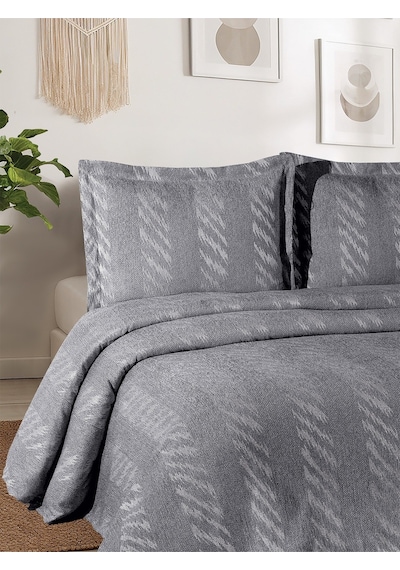 Aspen 3 Parça Çift Kişilik Pike Takımı Gri 240 X 260 Cm Gri
