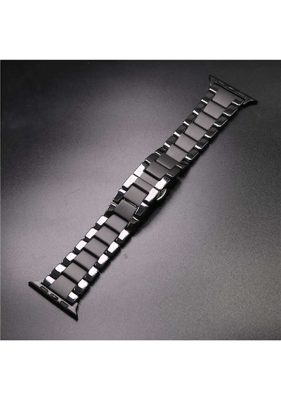 Watch Ultra 49mm Kordon Mat Seramik Metal Strap Kayış Ardx- Siyah