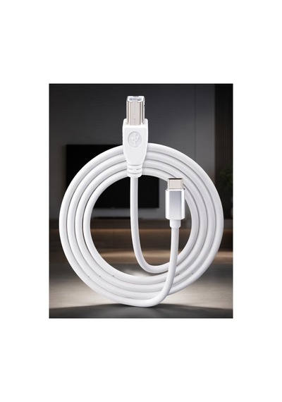 Cr68 Type-c / Usb-b Yazıcı Kablosu 1mt Type-c Girişli Laptop, Tablet Ve Telefon Uyumlu Yazıcı, Tarayıcı Ve Enstrüman Bağlantı Kablosu 4pin Type-c Male