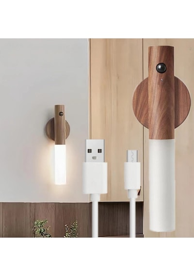 Modern Sensörlü Usb Şarjlı Mıknatıslı Duvar Aplik Masa Lambası Gün Işığı Sarı
