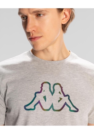 Kappa Logo Aura Erkek Gri Regular Fit Tişört Siyah