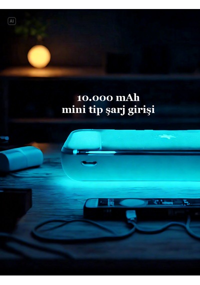 Powerbank Kablosuz 10.000 Mah 2 Usb 2.1a/5v Wireless 1a Type-c