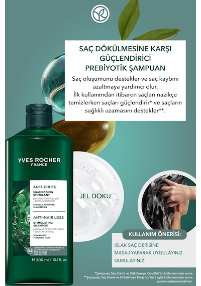 Yves Rocher Güçlendirici Prebiyotik Şampuan-saç Dökülmesine Karşı/anti-chute-sls,sles İçermez,tuzsuz,vegan-300ml