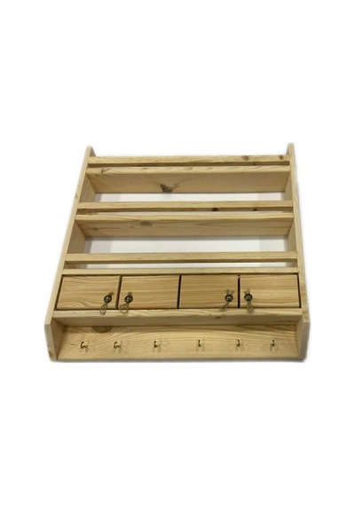 Doğal Ahşap Terek 4 Kapaklı Büyük Boy 60x60 Cm Doğal Ahşap